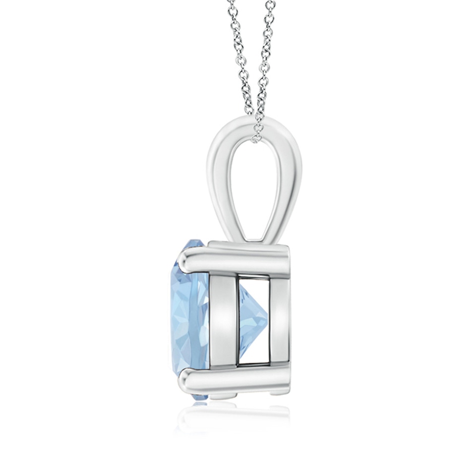 8mm AA Classic Prong-Set Round Aquamarine Solitaire Pendant in White Gold side 199