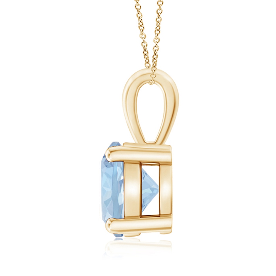 8mm AA Classic Prong-Set Round Aquamarine Solitaire Pendant in Yellow Gold side 199