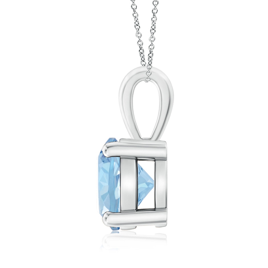 8mm AAA Classic Prong-Set Round Aquamarine Solitaire Pendant in S999 Silver side 199