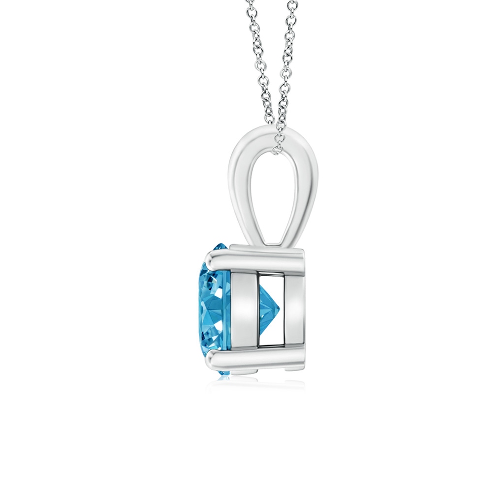 6.4mm AAAA Classic Prong-Set Round Fancy Intense Blue Diamond Solitaire Pendant in White Gold - side 199