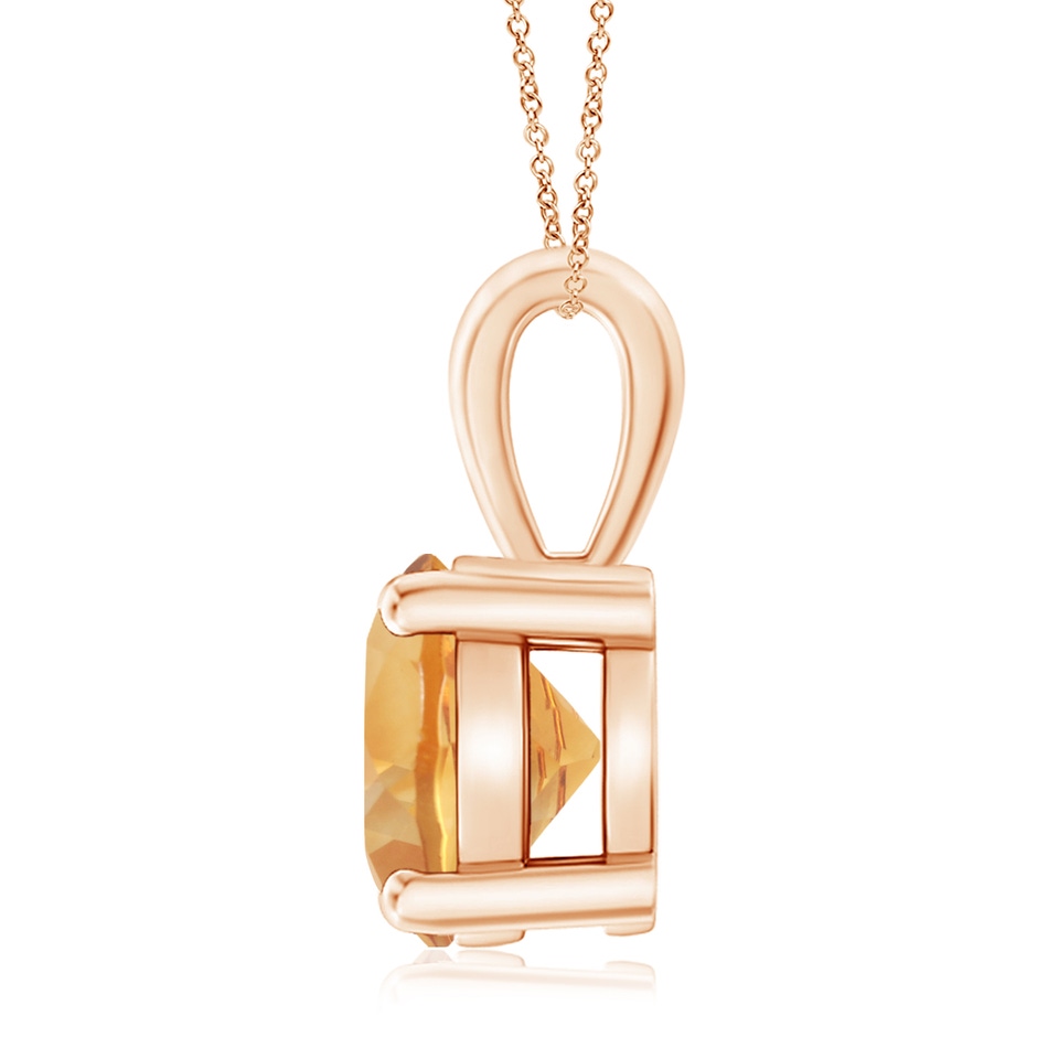 10mm A Classic Prong-Set Round Citrine Solitaire Pendant in Rose Gold side 199