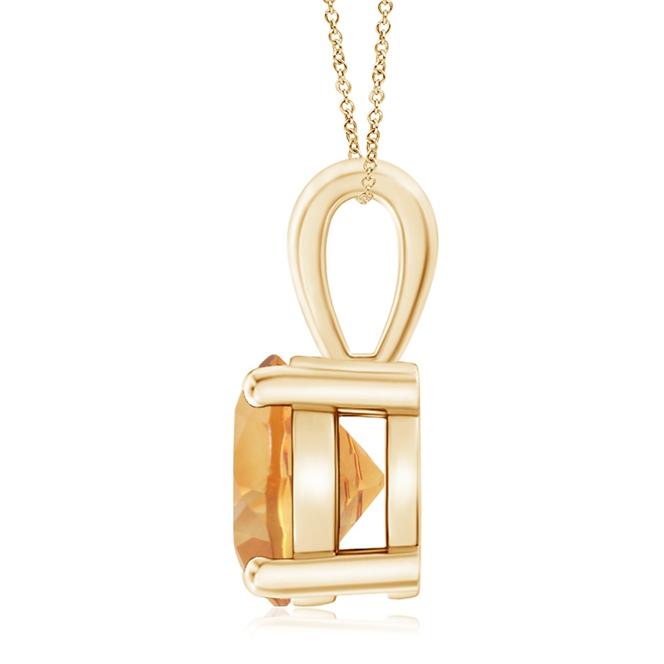 10mm A Classic Prong-Set Round Citrine Solitaire Pendant in Yellow Gold side 199