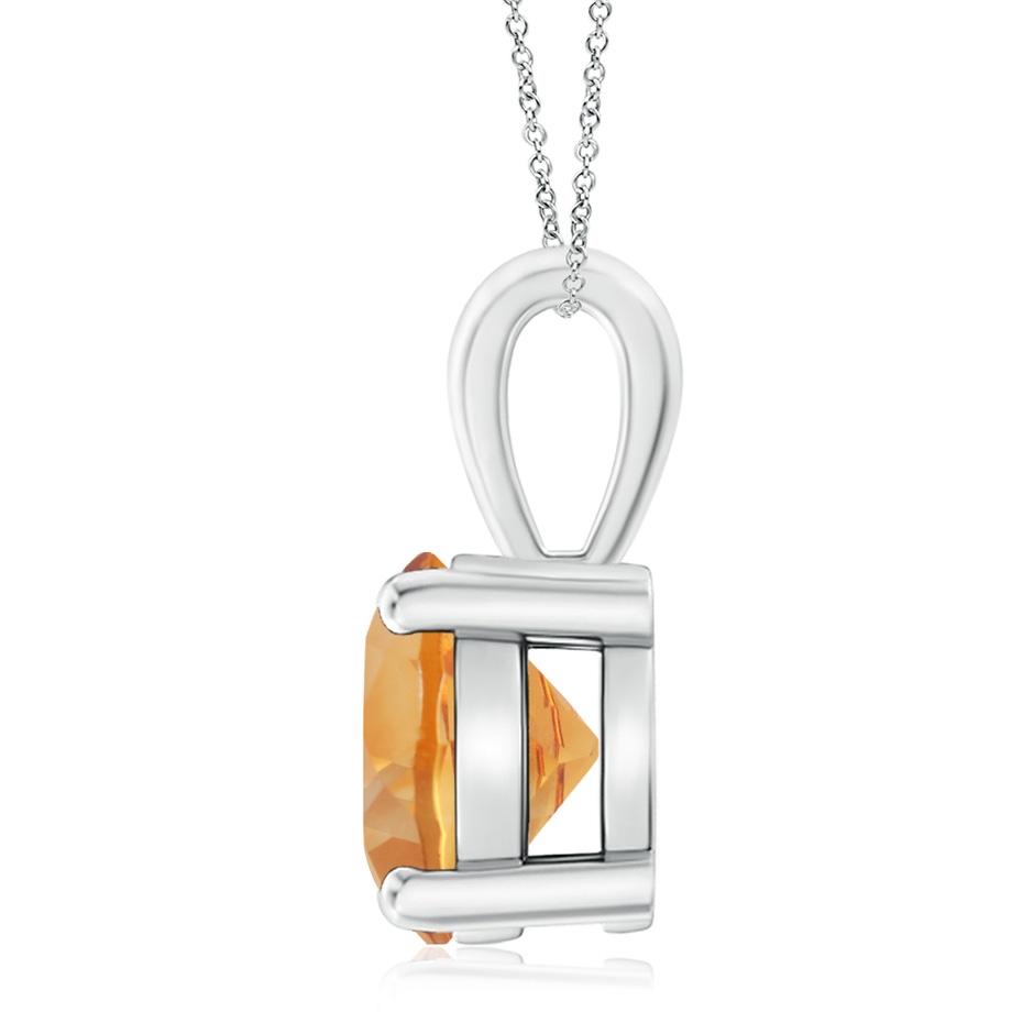 10mm AA Classic Prong-Set Round Citrine Solitaire Pendant in White Gold side 199