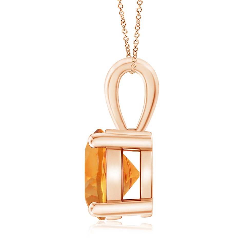 10mm AAA Classic Prong-Set Round Citrine Solitaire Pendant in Rose Gold side 199