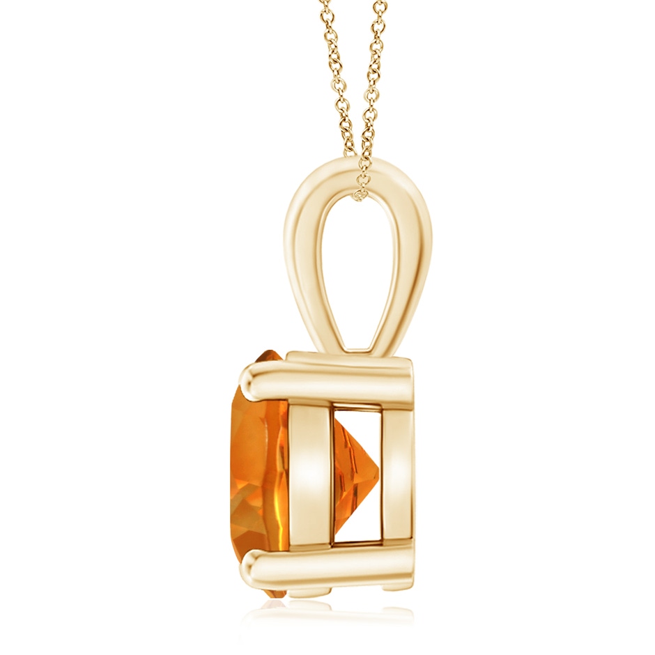 10mm AAAA Classic Prong-Set Round Citrine Solitaire Pendant in Yellow Gold side 199