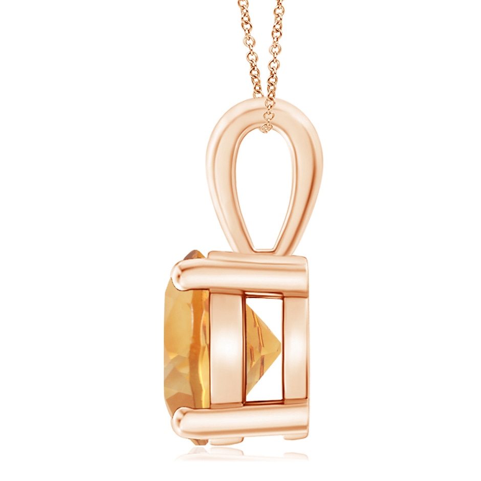 11mm A Classic Prong-Set Round Citrine Solitaire Pendant in Rose Gold side 199