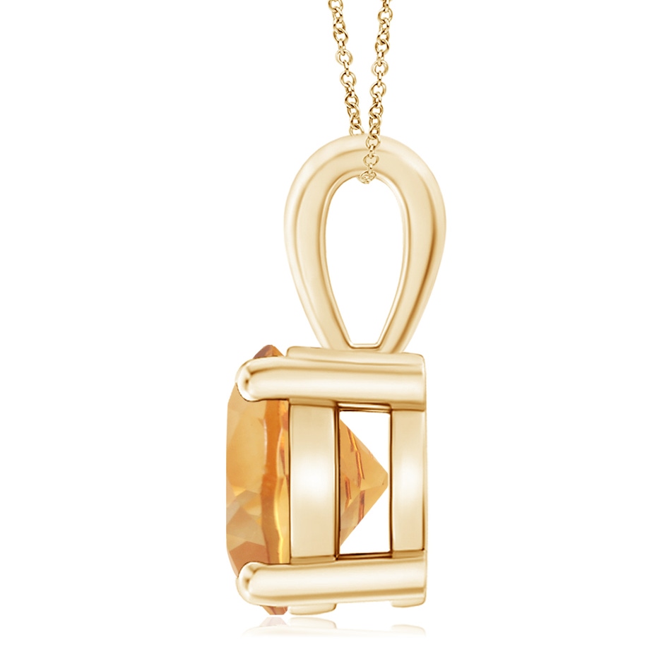 11mm A Classic Prong-Set Round Citrine Solitaire Pendant in Yellow Gold side 199