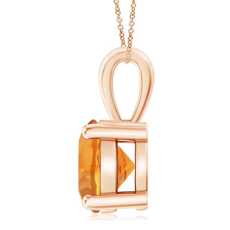 11mm AAA Classic Prong-Set Round Citrine Solitaire Pendant in Rose Gold side 199