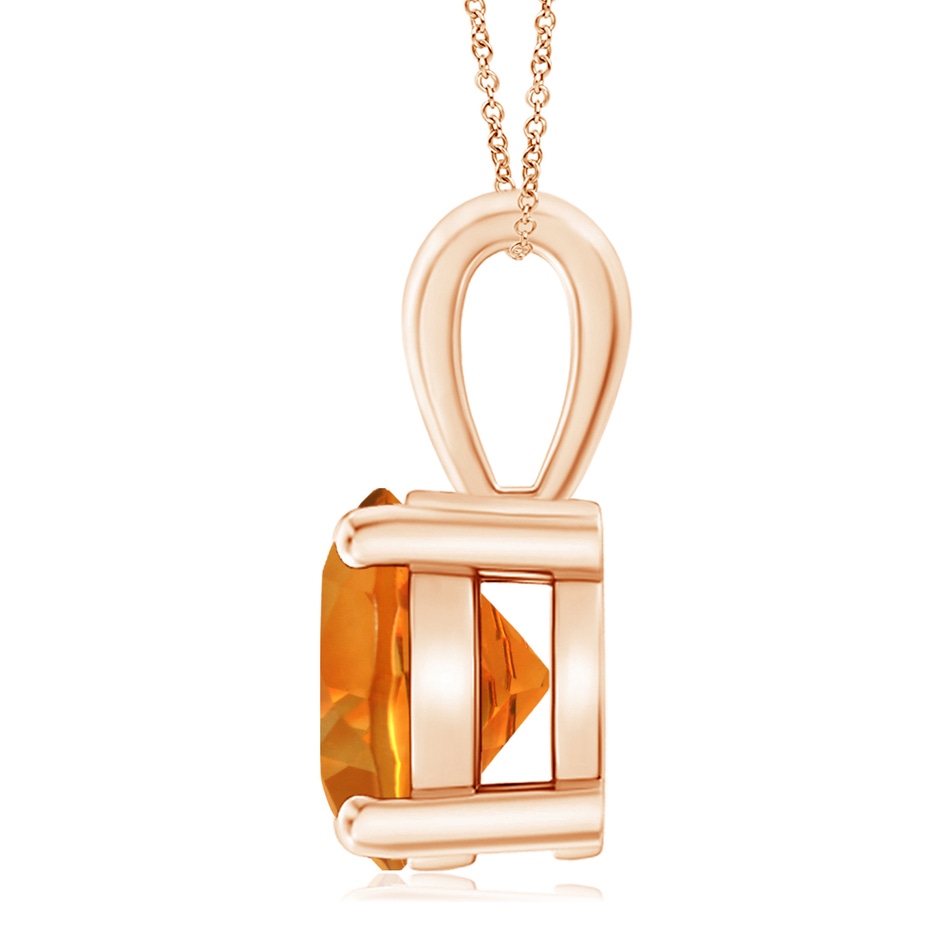 11mm AAAA Classic Prong-Set Round Citrine Solitaire Pendant in Rose Gold side 199