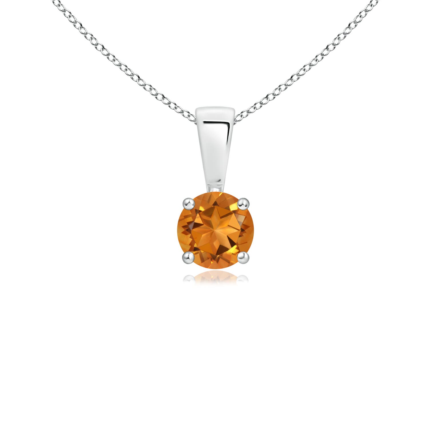 AAA - Citrine / 0.23 CT / 14 KT White Gold