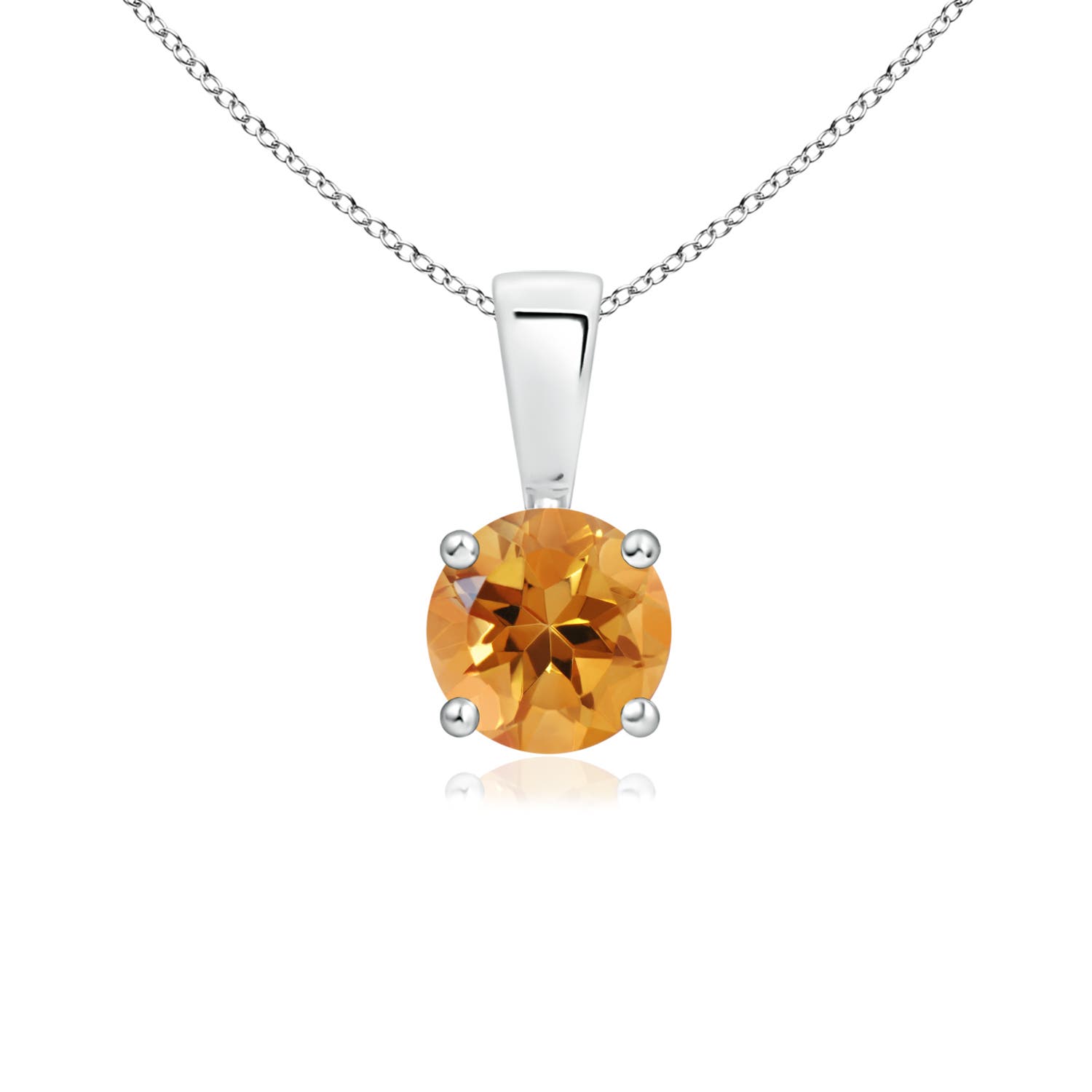 AA - Citrine / 0.45 CT / 14 KT White Gold