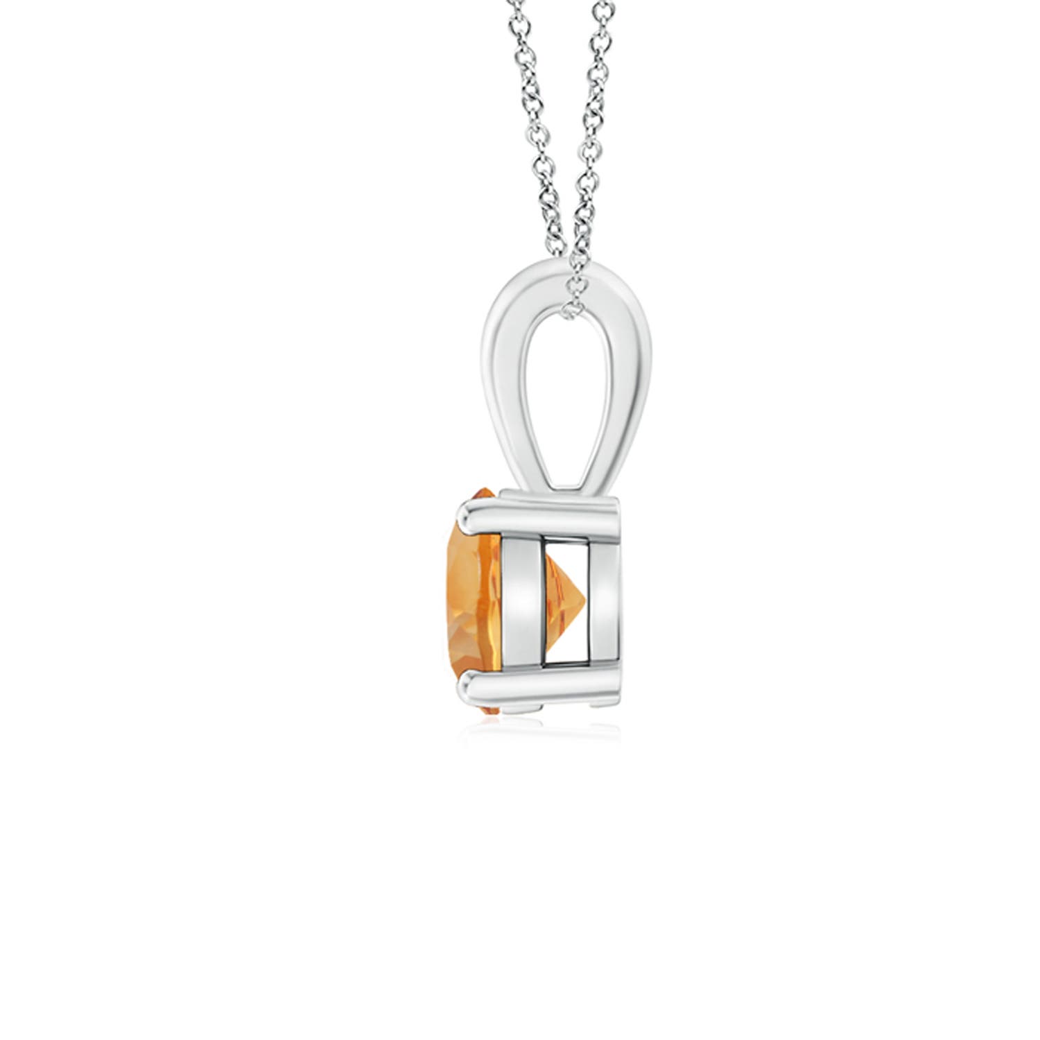 AA - Citrine / 0.45 CT / 14 KT White Gold