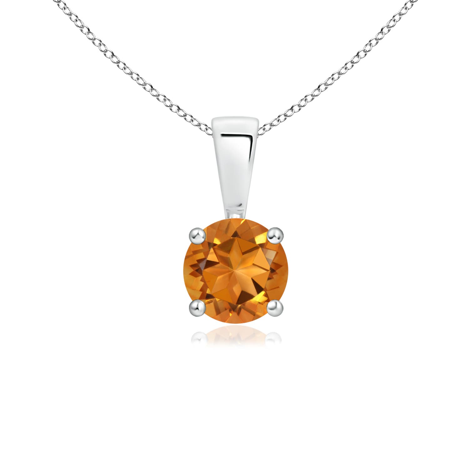 AAA - Citrine / 0.45 CT / 14 KT White Gold