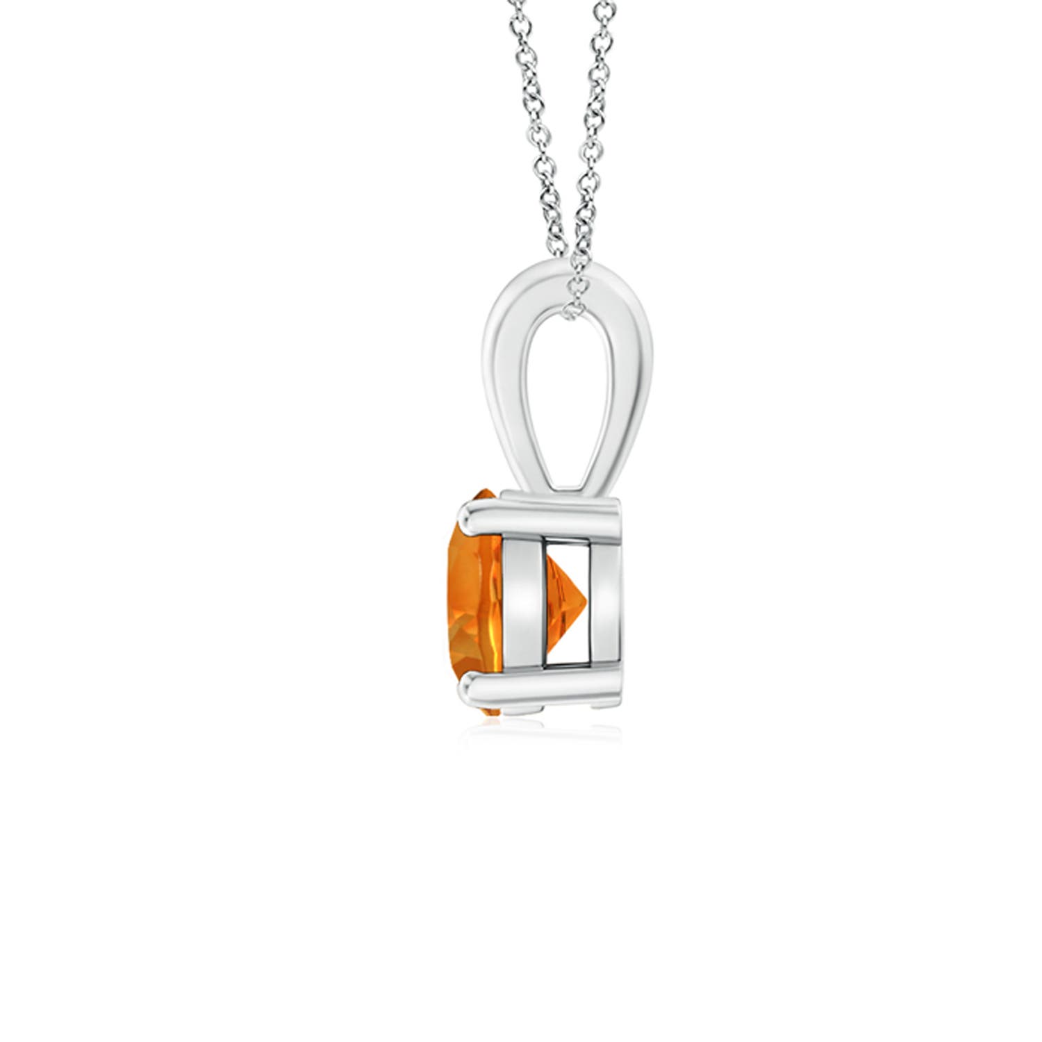 AAAA - Citrine / 0.45 CT / 14 KT White Gold