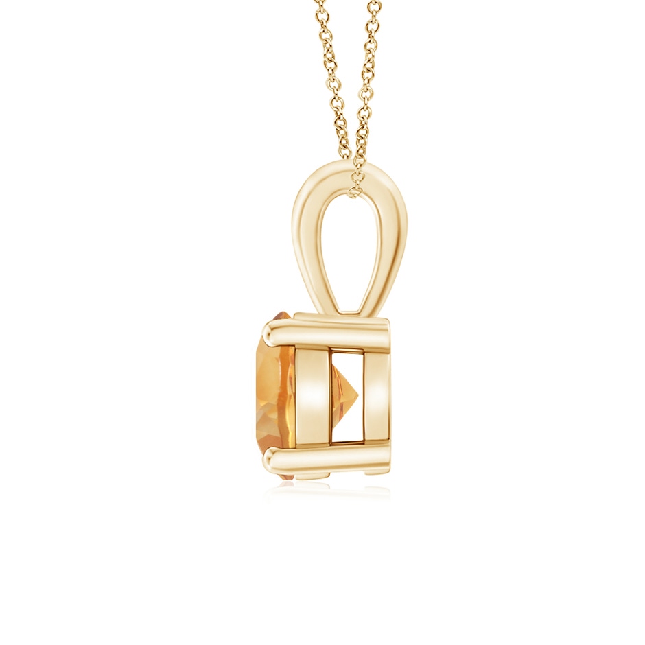 6mm A Classic Prong-Set Round Citrine Solitaire Pendant in Yellow Gold side 199