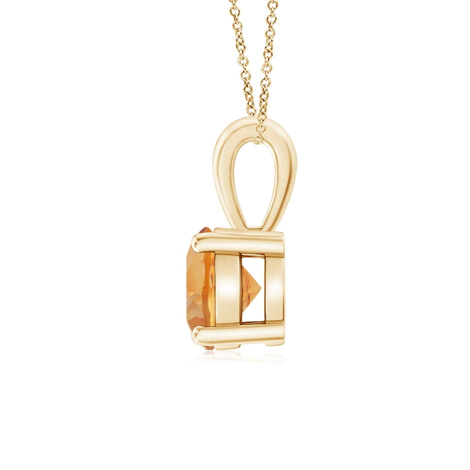 6mm AA Classic Prong-Set Round Citrine Solitaire Pendant in Yellow Gold side 199
