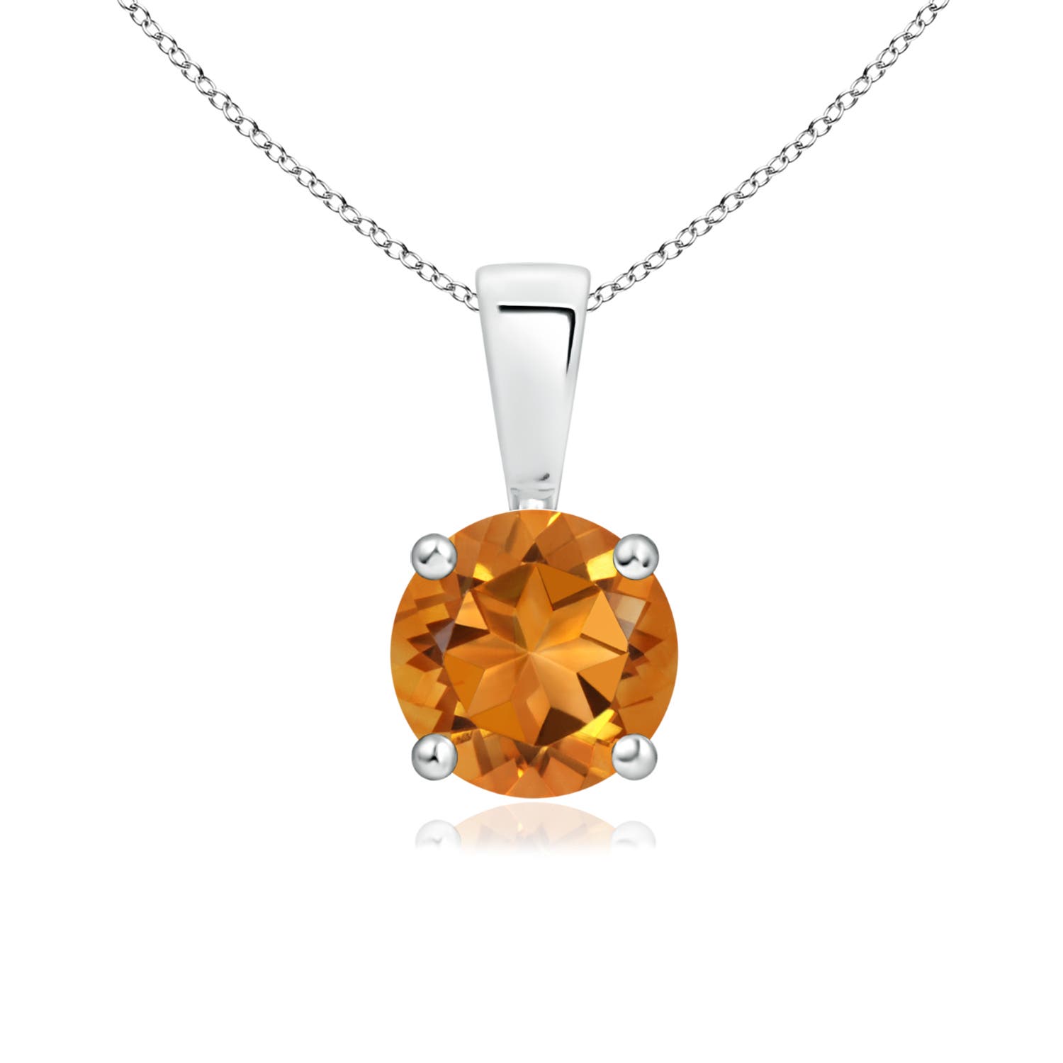 AAA - Citrine / 0.7 CT / 14 KT White Gold