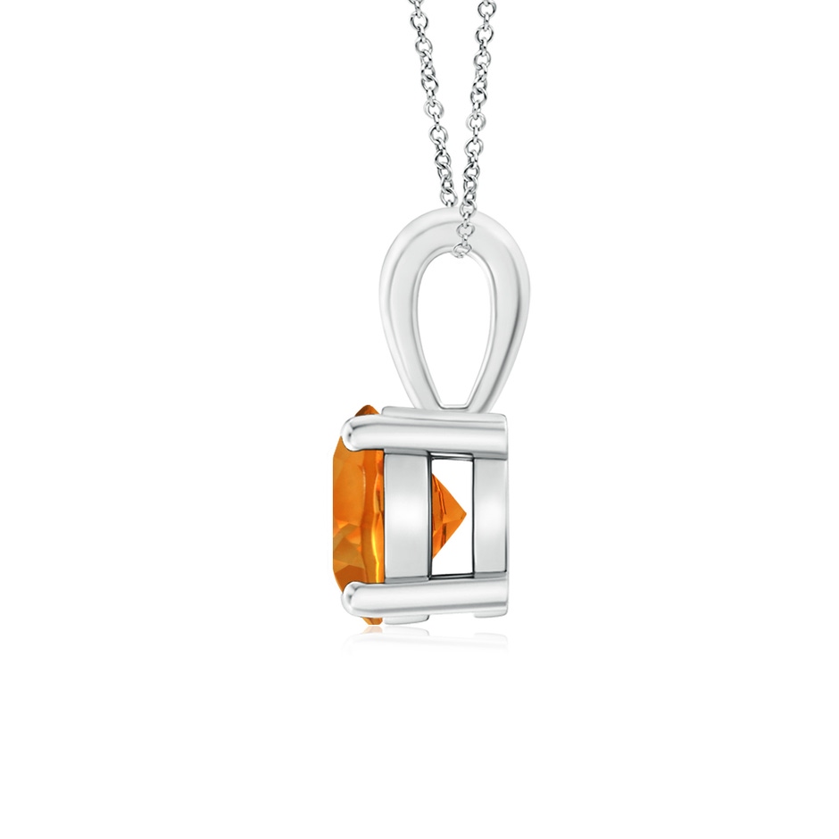 6mm AAAA Classic Prong-Set Round Citrine Solitaire Pendant in S999 Silver side 199
