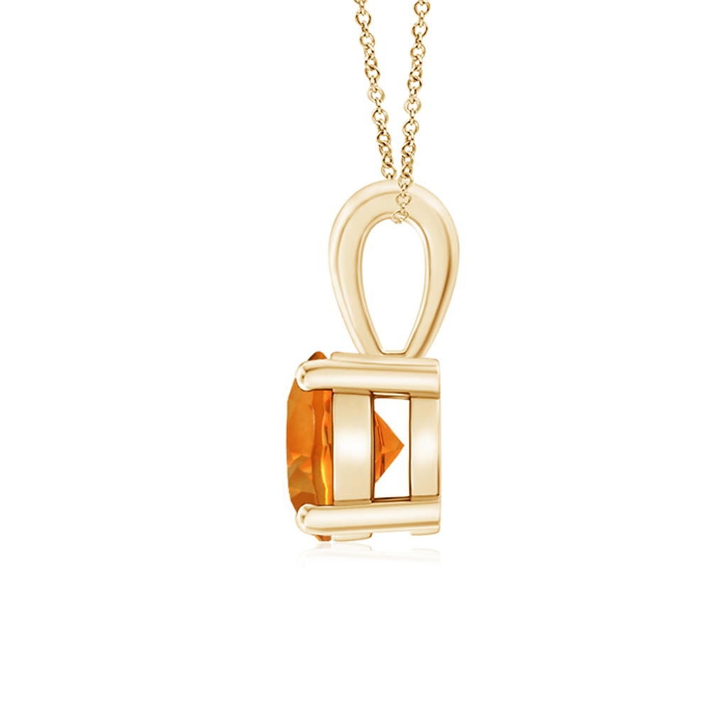 6mm AAAA Classic Round Citrine Solitaire Pendant in Yellow Gold Side 1