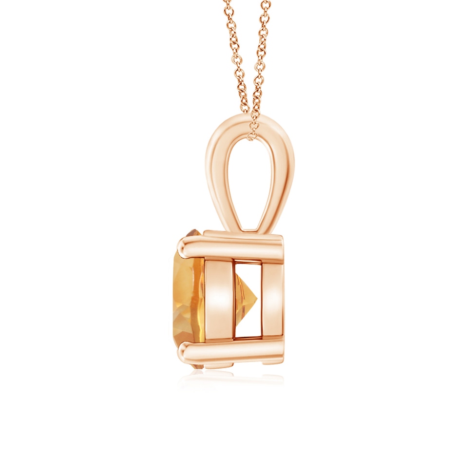7mm A Classic Prong-Set Round Citrine Solitaire Pendant in Rose Gold side 199