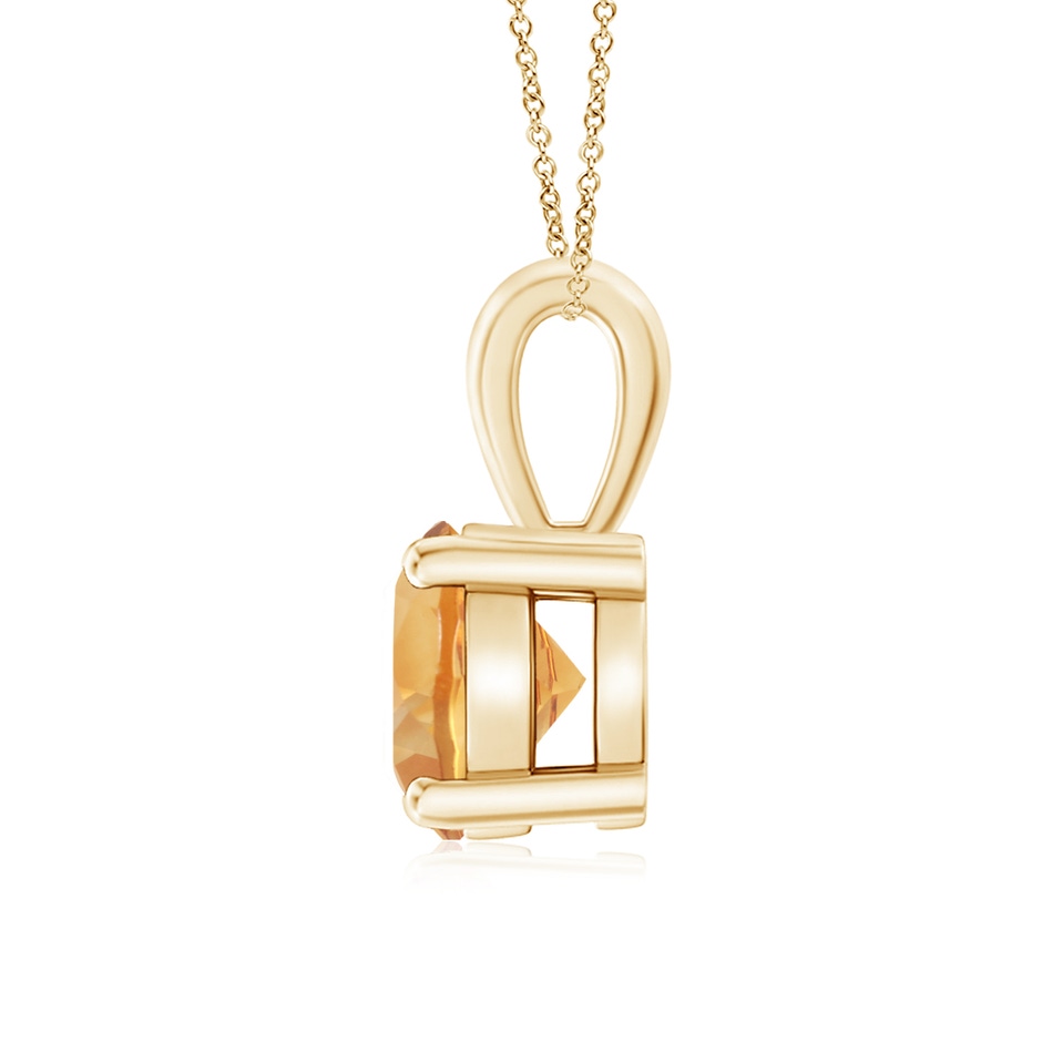 7mm A Classic Prong-Set Round Citrine Solitaire Pendant in Yellow Gold side 199
