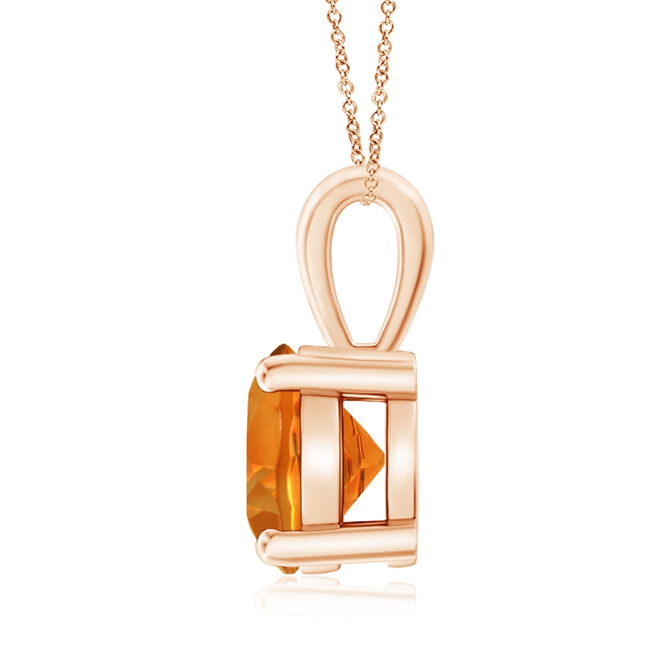 8mm AAAA Classic Prong-Set Round Citrine Solitaire Pendant in Rose Gold side 199