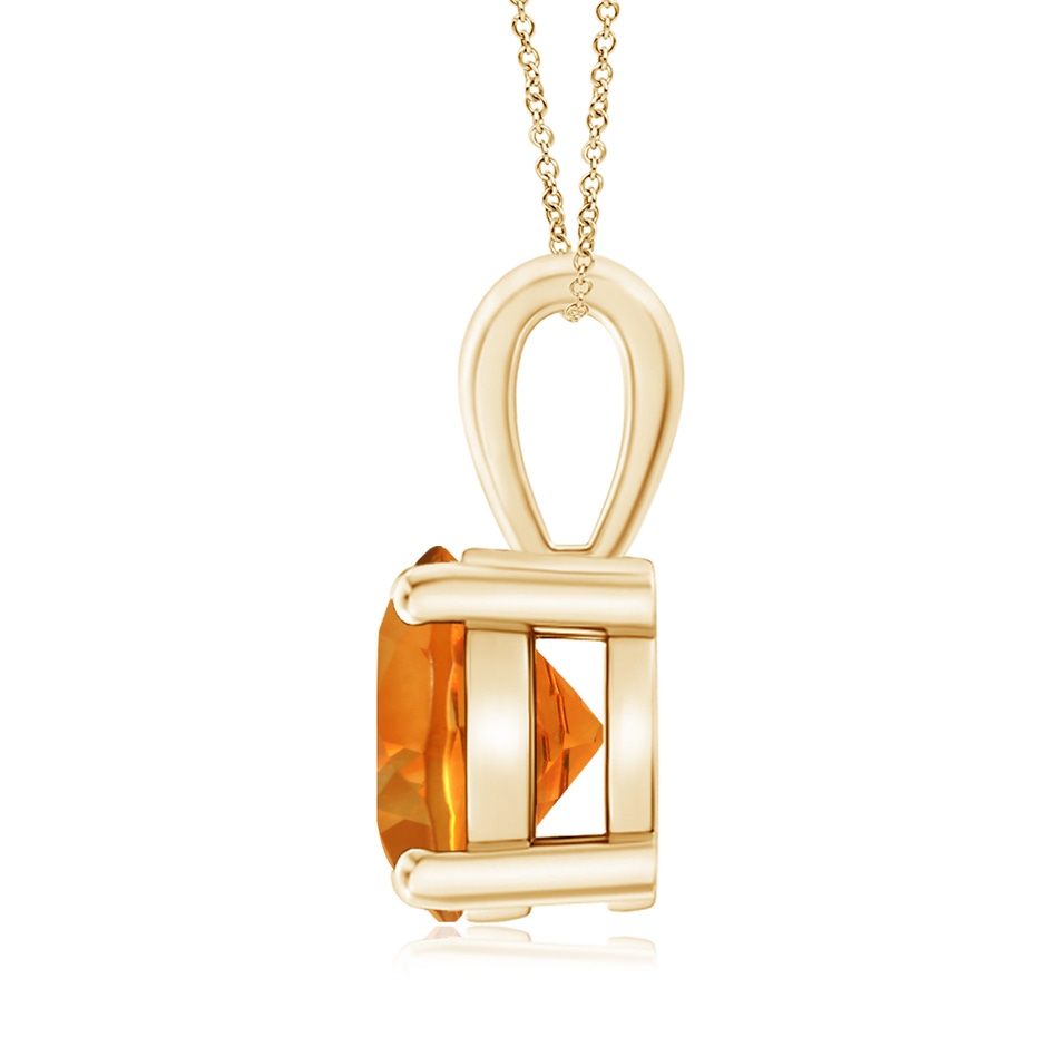 9mm AAAA Classic Prong-Set Round Citrine Solitaire Pendant in 18K Yellow Gold side 199