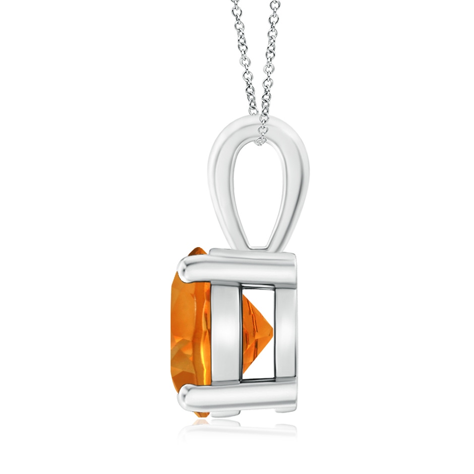 9mm AAAA Classic Prong-Set Round Citrine Solitaire Pendant in P950 Platinum side 199