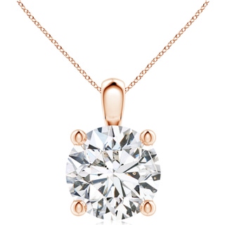 11.1mm HSI2 Classic Round Diamond Solitaire Pendant in Rose Gold