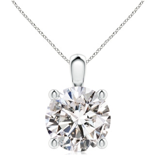 11.1mm IJI1I2 Classic Round Diamond Solitaire Pendant in S999 Silver