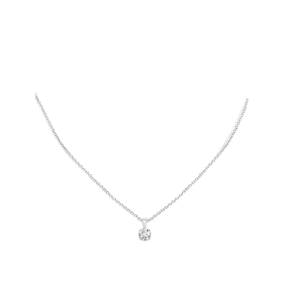 6.4mm GVS2 Classic Round Diamond Solitaire Pendant in S999 Silver pen