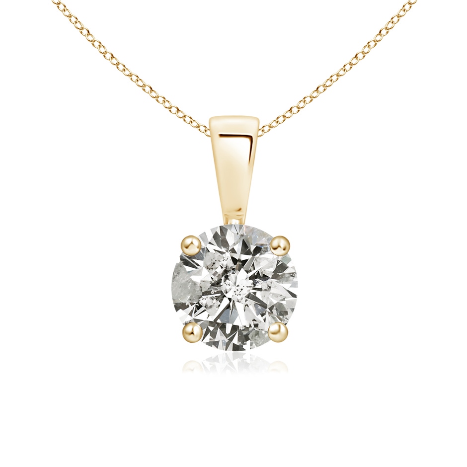 6.4mm KI3 Classic Round Diamond Solitaire Pendant in Yellow Gold 