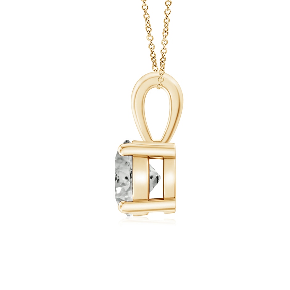 6.4mm KI3 Classic Round Diamond Solitaire Pendant in Yellow Gold side 199