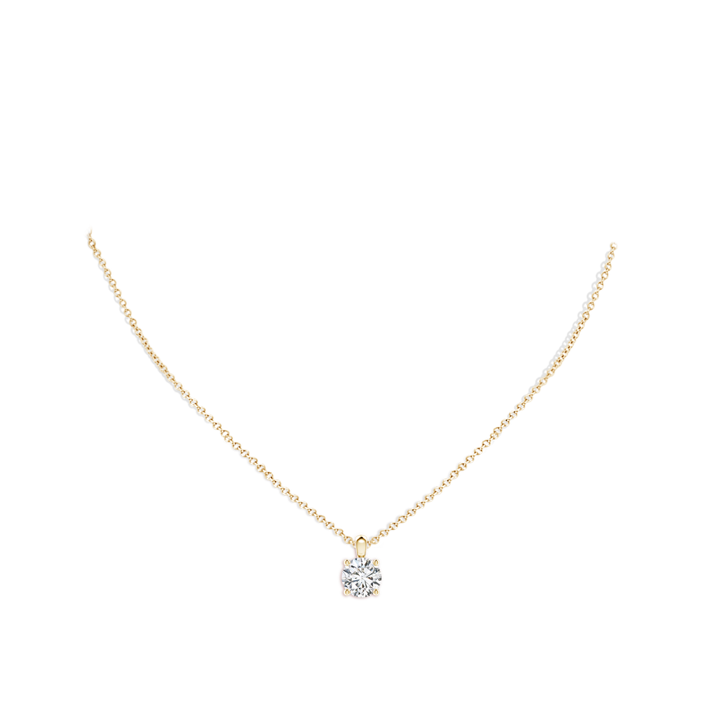 8.1mm HSI2 Classic Round Diamond Solitaire Pendant in Yellow Gold pen