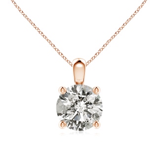 8.1mm KI3 Classic Round Diamond Solitaire Pendant in Rose Gold