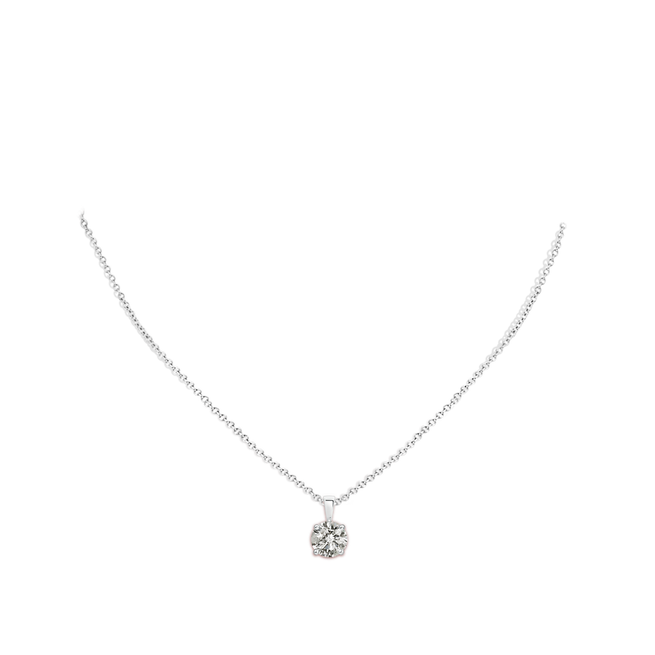 8.1mm KI3 Classic Round Diamond Solitaire Pendant in White Gold pen