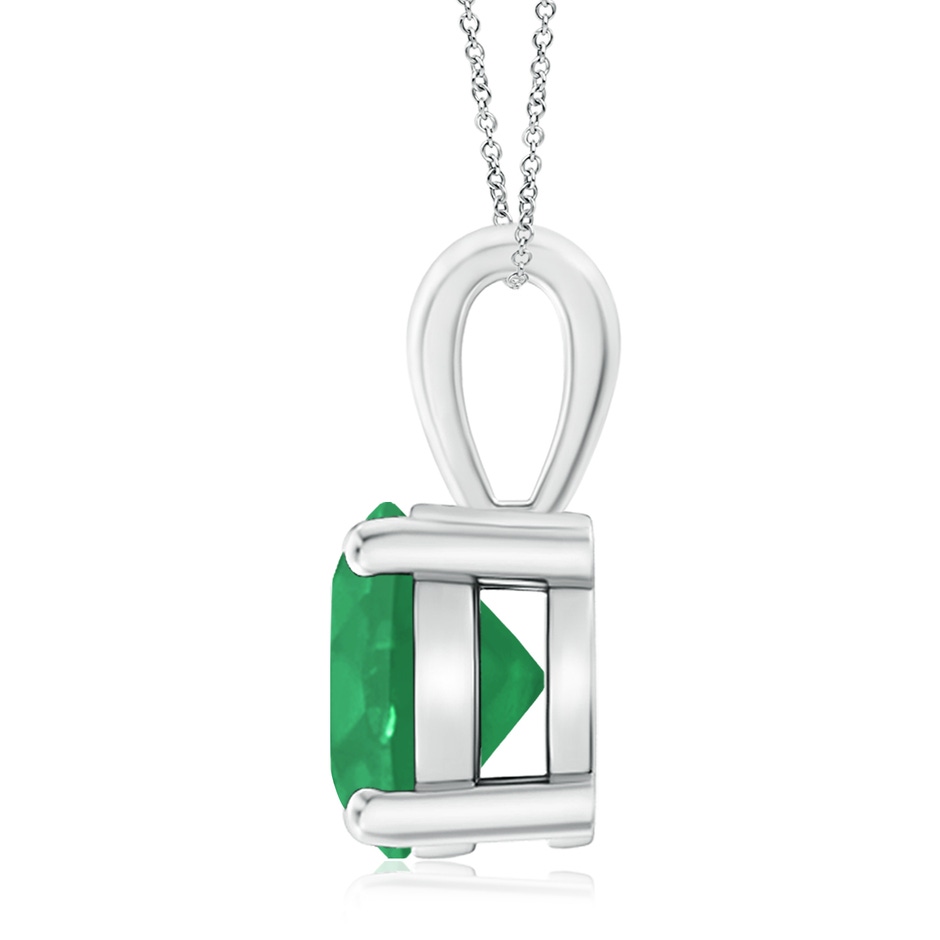 10mm A Classic Prong-Set Round Emerald Solitaire Pendant in P950 Platinum side 199