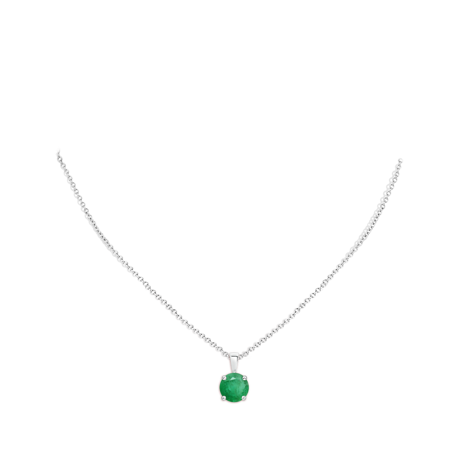 10mm A Classic Prong-Set Round Emerald Solitaire Pendant in P950 Platinum pen