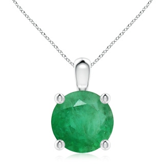 10mm A Classic Round Emerald Solitaire Pendant in S999 Silver