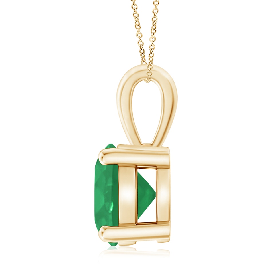 10mm A Classic Prong-Set Round Emerald Solitaire Pendant in Yellow Gold side 199
