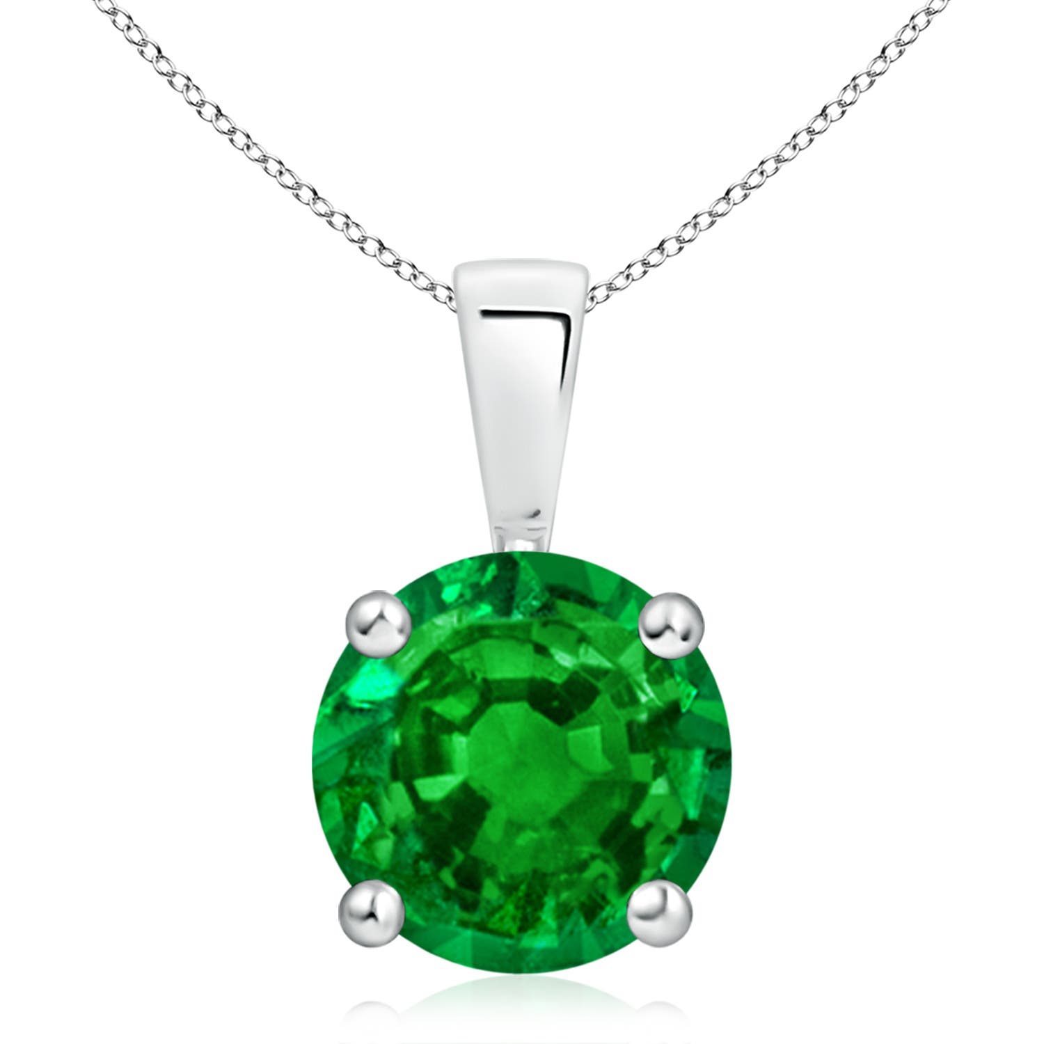 White Gold Emerald Necklaces & Pendants