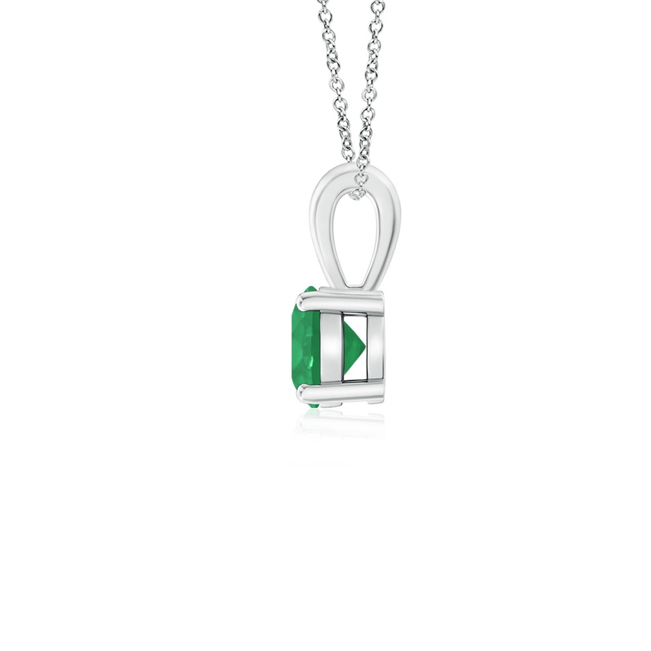 4mm A Classic Prong-Set Round Emerald Solitaire Pendant in P950 Platinum side 199
