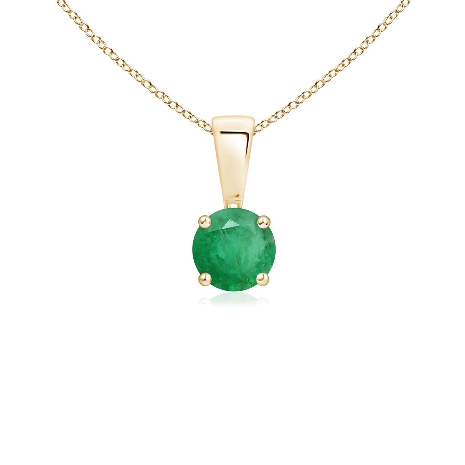 A - Emerald / 0.24 CT / 14 KT Yellow Gold