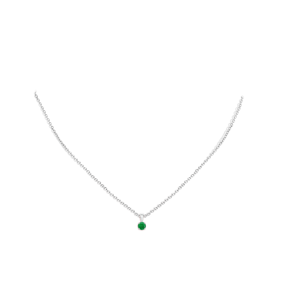 4mm AA Classic Prong-Set Round Emerald Solitaire Pendant in P950 Platinum pen