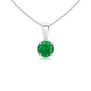4mm AA Classic Round Emerald Solitaire Pendant in S999 Silver