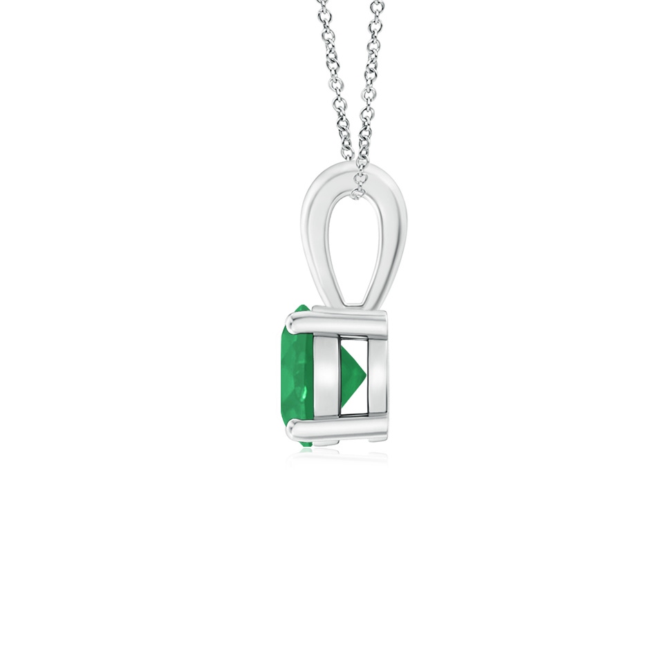 5mm A Classic Prong-Set Round Emerald Solitaire Pendant in P950 Platinum side 199