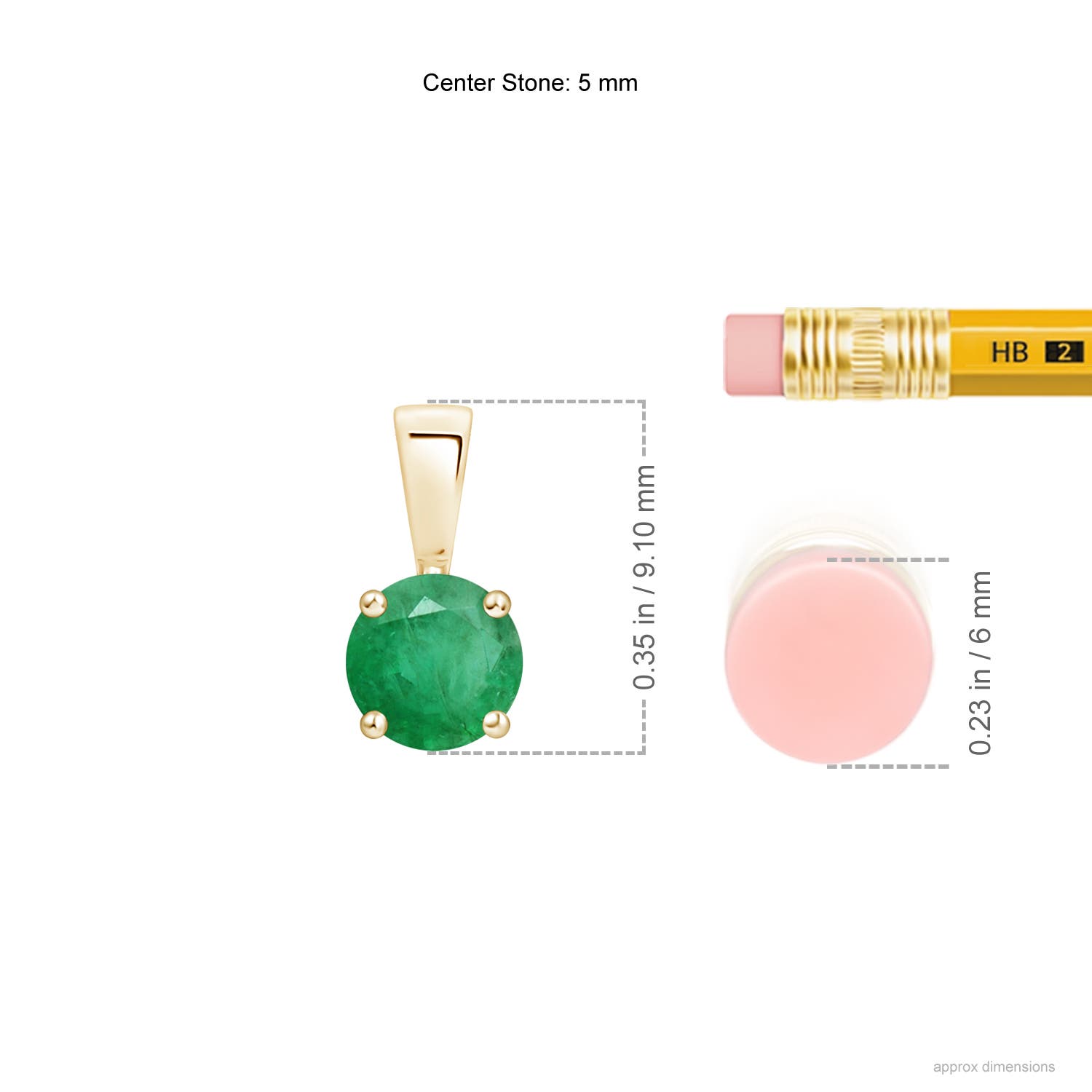 A - Emerald / 0.45 CT / 14 KT Yellow Gold