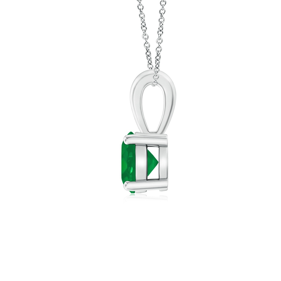 5mm AA Classic Prong-Set Round Emerald Solitaire Pendant in White Gold side 199