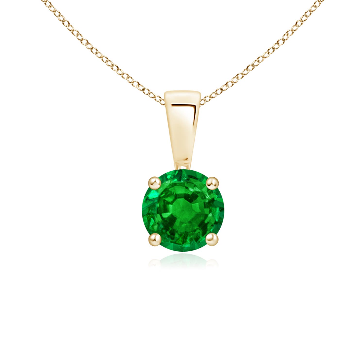 AAAA - Emerald / 0.45 CT / 14 KT Yellow Gold