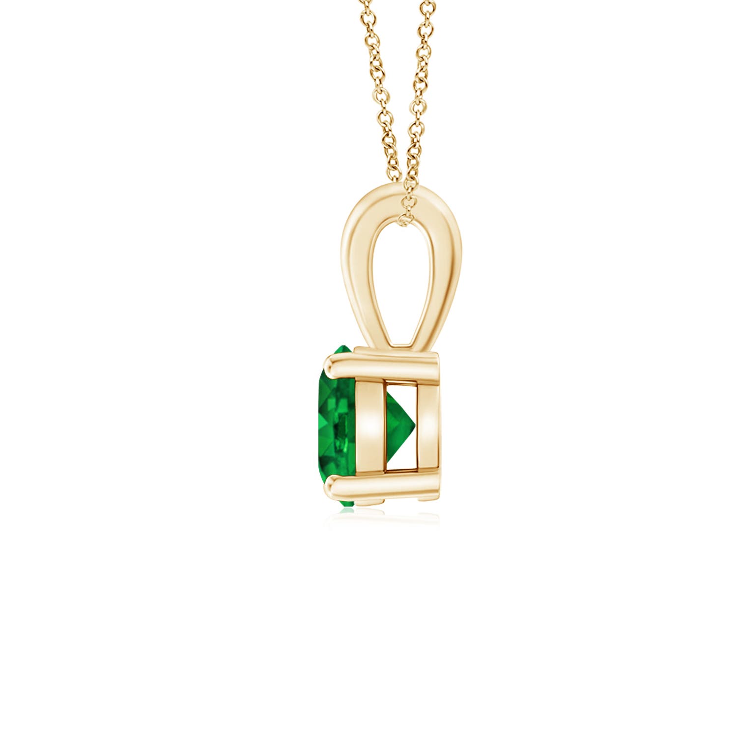 AAAA - Emerald / 0.45 CT / 14 KT Yellow Gold